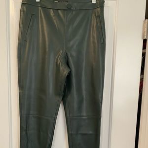 Faux leather Olive Green Pants